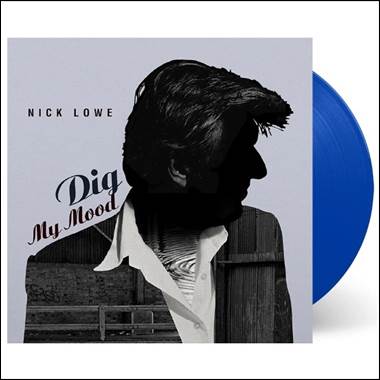 A blue vinyl record with a picture of a person

Description automatically generated