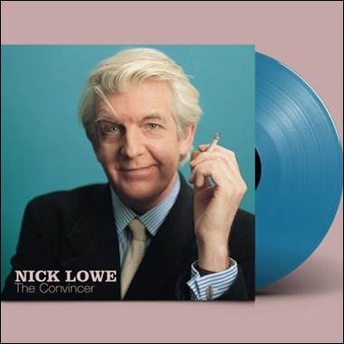 A blue vinyl record with a person holding a cigarette

Description automatically generated