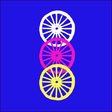 A group of colorful wheels

Description automatically generated