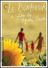 A movie cover with a family and a sunflower

Description automatically generated
