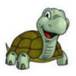 A cartoon turtle with a long neck

Description automatically generated