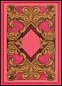 A pink and gold design on a pink background

Description automatically generated