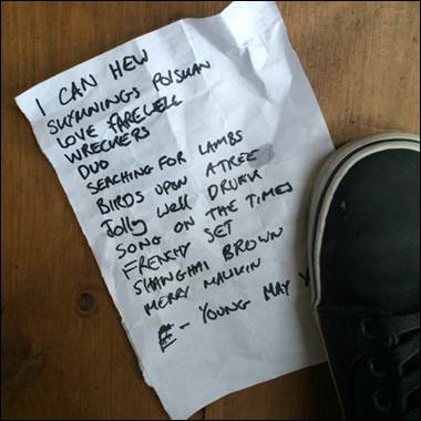 A paper with writing on it next to a shoe

Description automatically generated