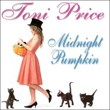 A person in a dress and high heels with a pumpkin and cats
Description automatically generated