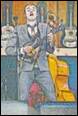 A person in a suit playing a guitar

Description automatically generated