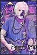 A picture containing musical instrument, clothing, text, human beard

Description automatically generated